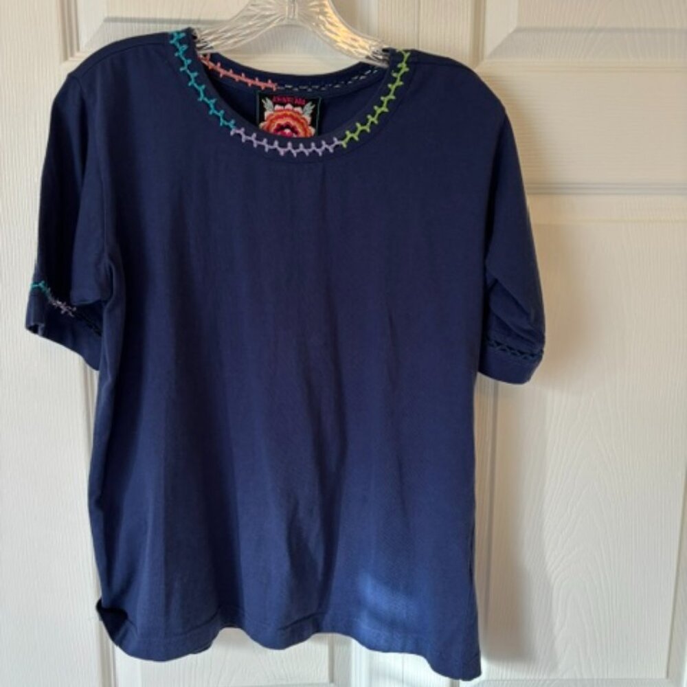 Johnny Was Crochet Crew Neck Tee